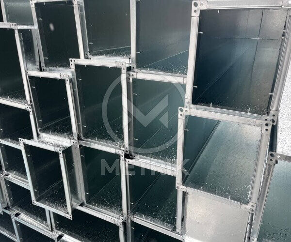 Короб вентиляційний 100x100 L-1250 мм оцинкований  